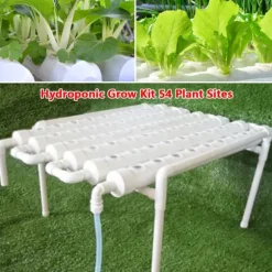 Hydroponiskt odlingskit - 1-lagersystem - 54 hål - PVC-U - Håldiameter 3,2 cm - 4/6 rör - Lila