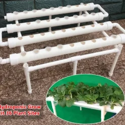 Hydroponiskt odlingskit - 1-lagersystem - 54 hål - PVC-U - Håldiameter 3,2 cm - 4/6 rör - Lila