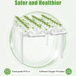 Hydroponiskt odlingskit - 1-Lagers System - 36 Odlingsplatser - PVC-U - Håldiameter 3,2 cm - Rör Ø 6,3 cm - Vit