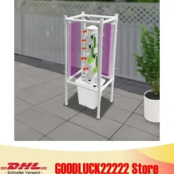 Hydroponiskt odlingskit - Plantskolekrukor - Vattenpump & slangadapter - Vattennivåmätare - Livsmedelsklassad PP - Platssparande design - Vit