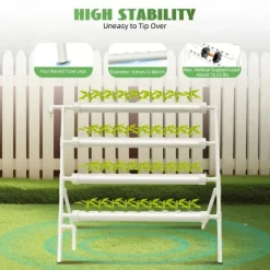 Hydroponiskt odlingskit - Rörsystem i PVC - Med 36 Odlingsplatser - Diameter 32 mm - Storlek 95×45×100 cm - Spänning 220 V/50 Hz - Utan Reservoar