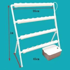 Hydroponiskt odlingskit - Rörsystem i PVC - Med 36 Odlingsplatser - Diameter 32 mm - Storlek 95×45×100 cm - Spänning 220 V/50 Hz - Utan Reservoar