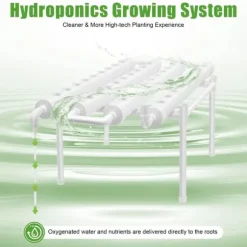 Hydroponiskt odlingssystem - NFT rörkit - 1 Lager - 36 Planteringshål - 4 Rör - PVC-U - Rör Ø6,3 cm - Hålavstånd 8 cm - Vit