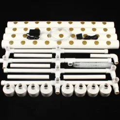 Hydroponiskt odlingssystem - 2-lagers NFT rörkit - 72 hål - 32 mm håldiameter - 220V/50Hz - Balkong - Utan vattentank - Vit