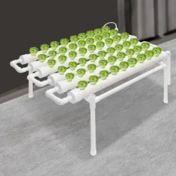 Hydroponiskt odlingssystem - Odlingskit - 54 plantplatser - Jordfri odling - För grönsaker - Vit