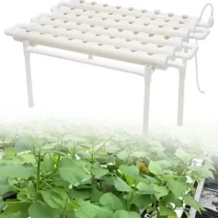 Hydroponiskt odlingssystem - Odlingskit - 54 plantplatser - Jordfri odling - För grönsaker - Vit