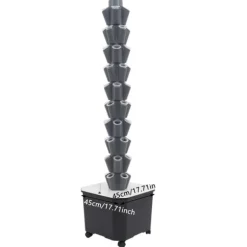 Hydroponiskt odlingssystem, vertikal design, 50 planteringshål,Grå