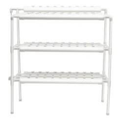 Hydroponiskt odlingssystem, 90 växtplatser, hållbar PVC-konstruktion, inomhus/utomhus användning