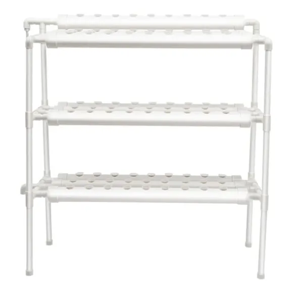 Hydroponiskt odlingssystem, 90 växtplatser, hållbar PVC-konstruktion, inomhus/utomhus användning