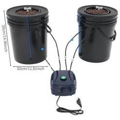 Hydroponiskt odlingssystem, djupvattenskultur, luftpump ingår,svart