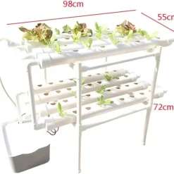 Hydroponiskt odlingssystem - Odlingssats - 72 hål - PVC - För grönsaker - Vit