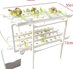 Hydroponiskt odlingssystem - Odlingssats - 72 hål - PVC - För grönsaker - Vit