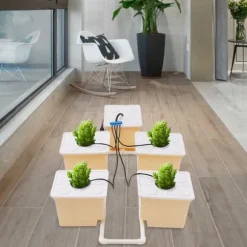 Hydroponiskt odlingssystem, 4 planteringskärl, effektiv DWC-system, högkapacitets vattenpump