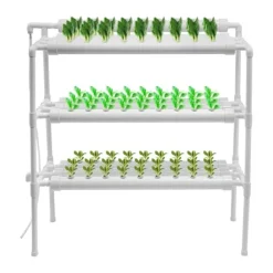 Hydroponiskt odlingssystem, 3-vånings PVC-rörsystem, 90 odlingsplatser