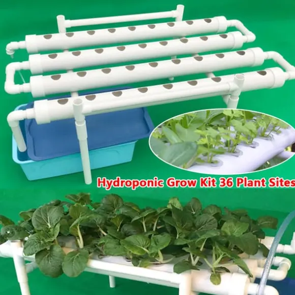 Hydroponiskt odlingssystem, 36 planteringsplatser, effektiv vattenanvändning, PVC-U-material