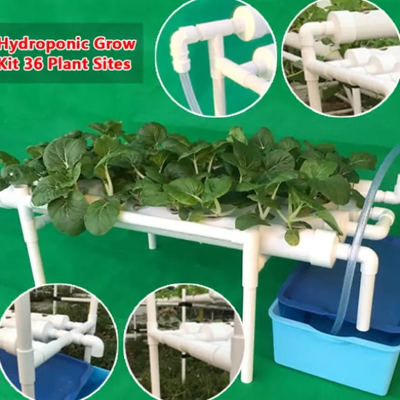 Hydroponiskt odlingssystem, 36 planteringsplatser, effektiv vattenanvändning, PVC-U-material