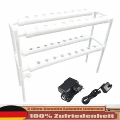 Hydroponiskt odlingssystem - Inomhus odlingskit - 36 odlingsplatser - 2 nivåer - För örter och grönsaker - Vit