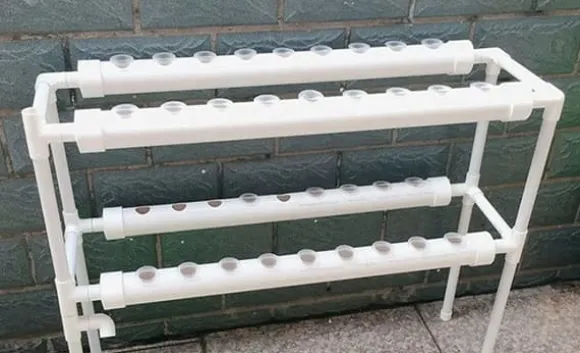 Hydroponiskt odlingssystem - Inomhus odlingskit - 36 odlingsplatser - 2 nivåer - För örter och grönsaker - Vit