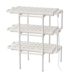 Hydroponiskt system, 3 lager, 108 planteringspunkter,Vit