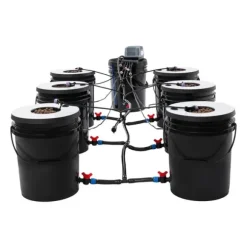 Hydroponiskt system, 7 potters växtkapacitet, hög effektivitet luftpump,svart