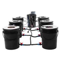 Hydroponiskt system, 7 potters växtkapacitet, hög effektivitet luftpump,svart