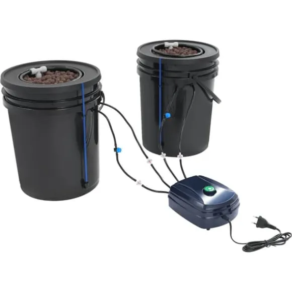 Hydroponiskt system, djupvattskultur, luftpump ingår,svart