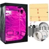 Hydroponiskt växtsystem, Fullspektrum LED-lampor, Kompletta växttältkit,120x120x200 kit, Paket C