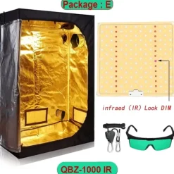 Hydroponiskt växtsystem, Fullspektrum LED-lampor, Kompletta växttältkit,240x120x200cm kit, Paket E