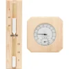 2-i-1 Bastutermometer & Hygrometer med Sandur | Färg: Massiv furu | Storlek: Standard