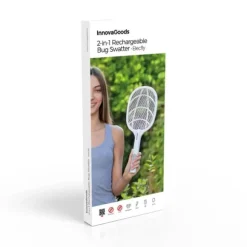 2-i-1 Uppladdningsbart Insektsdödande Racket med UV-ljus Elecfly InnovaGoods