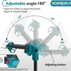 3in1 Electric High Branch Saw with 2 Batteries 20000RPM Cordless Telescoping High Pruning Shear Garden Power Tool