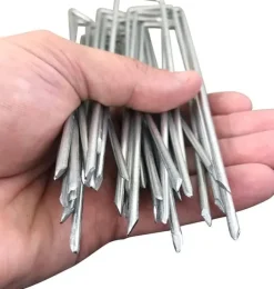 INF 100 st U-formade förankringspinnar för trädgård Silver