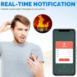 INF WiFi Brandvarnare, 3-års batteri Brandlarm med LED-indikator Vit 0