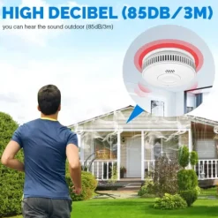 INF WiFi Brandvarnare, 3-års batteri Brandlarm med LED-indikator Vit 0