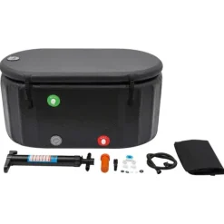 Inflatable Cold Plunge Tub, Portable, Freestanding, Insulated Lid,svart