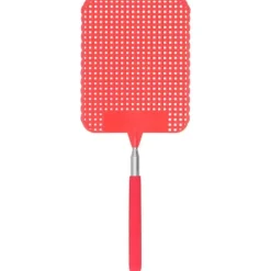 Infällbar Plast Flugsmälla Myggracket med Rostfri Stång för Hemmakontor Röd