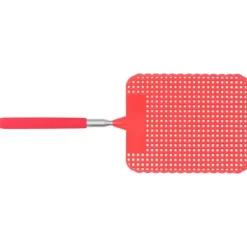 Infällbar Plast Flugsmälla Myggracket med Rostfri Stång för Hemmakontor Röd