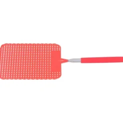 Infällbar Plast Flugsmälla Myggracket med Rostfri Stång för Hemmakontor Röd