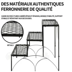 INN Blomsterhylla 70x60cm Trädgårdshylla för utomhusbruk Trädgårdsväxthylla 3-vånings krukväxthylla Nej