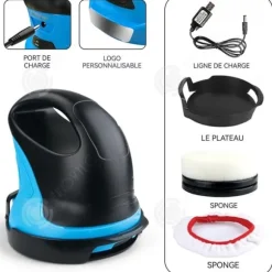 INN elektrisk isskrapa 3 i 1 2500mah 13,5x11,8x12,4cm USB-laddningssnöborste för bilvindruta lastbilsbil