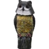 INN Fake Owl 17x17x38cm med självlysande ögon Owl Decoy Realistisk simulering av fågelskrämmremedel för att skrämma duvor och fåglar