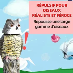 INN Fake Owl 17x17x38cm med självlysande ögon Owl Decoy Realistisk simulering av fågelskrämmremedel för att skrämma duvor och fåglar