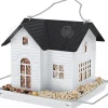 INN Fågelmatare hängande i form av ett hus med solenergi LED-lampor, dekor för trädgård, utomhus fågelmatare