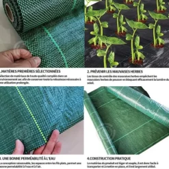 INN Mulchduk 20x20m PE Multi-Purpose Utomhus Trädgård Trädgård Vattengenomsläpplig Fuktgivande Slitstark Gräsbeständig Tyg n