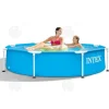 INN Pool med metallram 2,44x2,44x0,51m PVC 1828 liter blå poolsats metallram havspool metallram rund rörformad