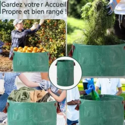 INN Trädgårdsavfallspåsar 2 st 500L Vattentät Leaf Bag Garden Leaf Bag Skräpuppsamlingspåse med handtag