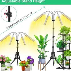 Inomhusväxt växer lätt med 4 huvuden, flexibel svanhals. 10 nivåer, 3 lägen