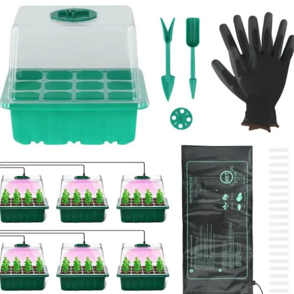 Inomhusväxthus för förökning, LED-belysning, värmematta ingår,grön