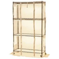 Inomhusväxthus, 4-vånings växtställ med växtlampa, 90x35x150 cm, metall