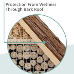 Insekthotell - VILTLIVSVÄNDA - 19100641 - Naturligt trä - Barktak - Väderbeständig